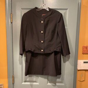 Handmacher black skirt/blazer, exquisite, rare, exc. cond., 27" waist, 39" chest